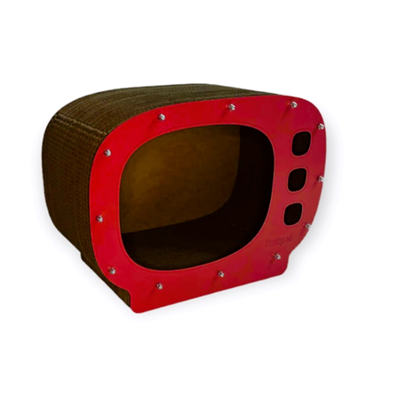 Fancy Paws TV Şeklinde Karton Kedi Tırmalama Yatağı 50x37x27 Cm