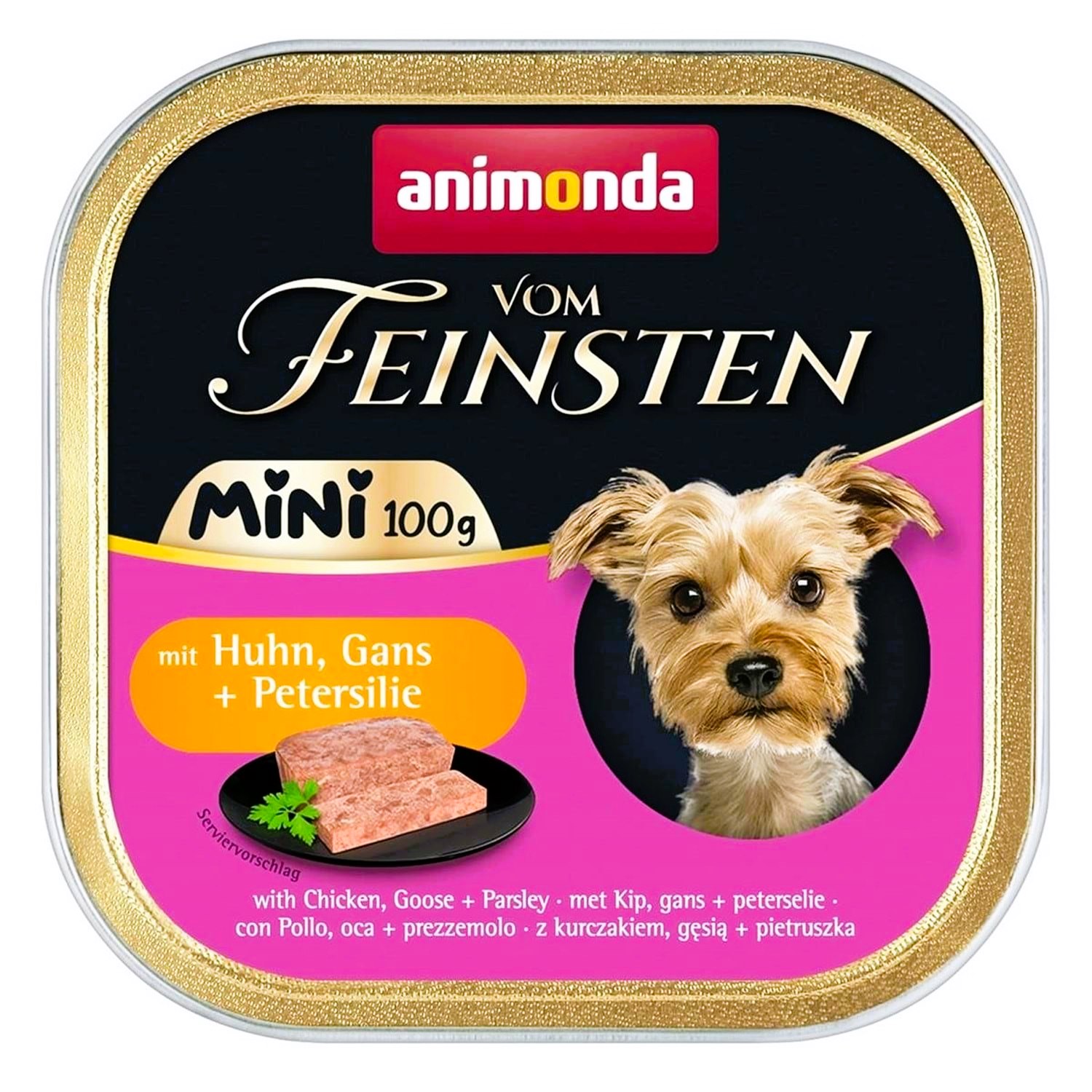 Animonda Vom Feinsten Mini Tavuk ve Kaz Etli Yetişkin Köpek Konservesi 100 Gr