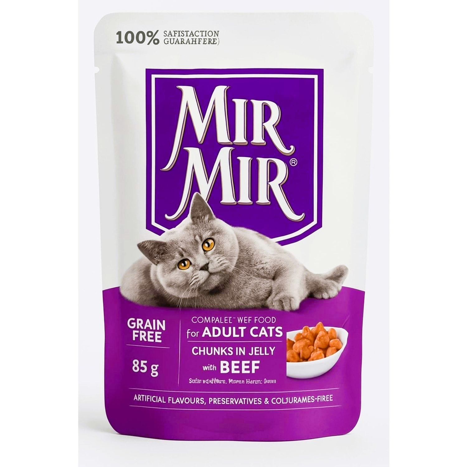 MırMır Dana Etli Jöle İçinde Parça Etli Yetişkin Kedi Maması 85 Gr (Pouch)