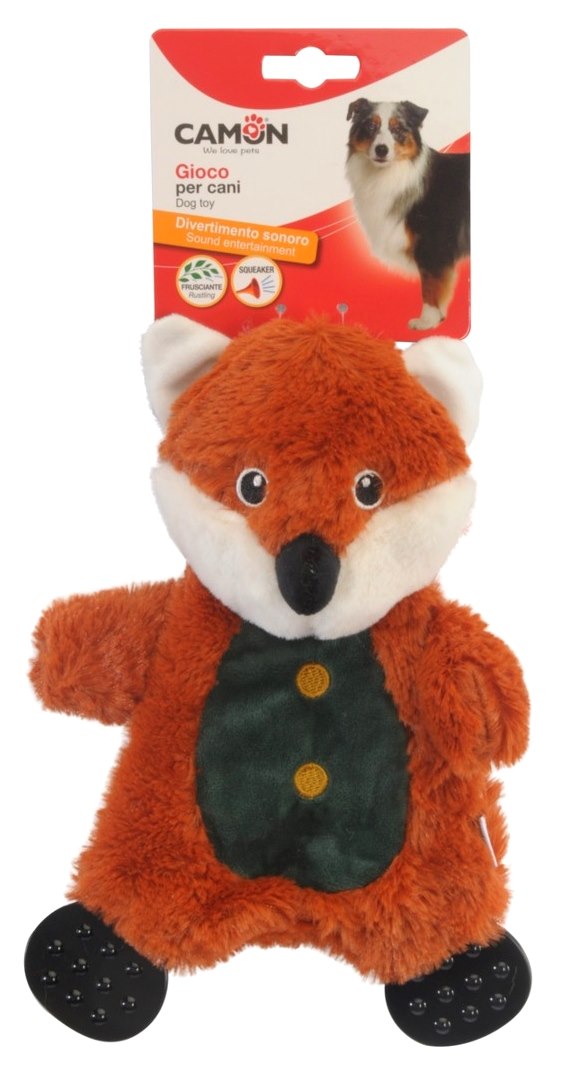 Camon Hışırtılı Sesli Tilki Köpek Peluş Oyuncağı 26 Cm