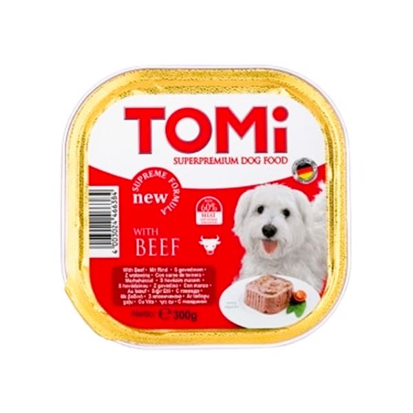 Tomi Pate Dana Etli Yetişkin Köpek Alüminyum Kap Yaş Mama 300 Gr