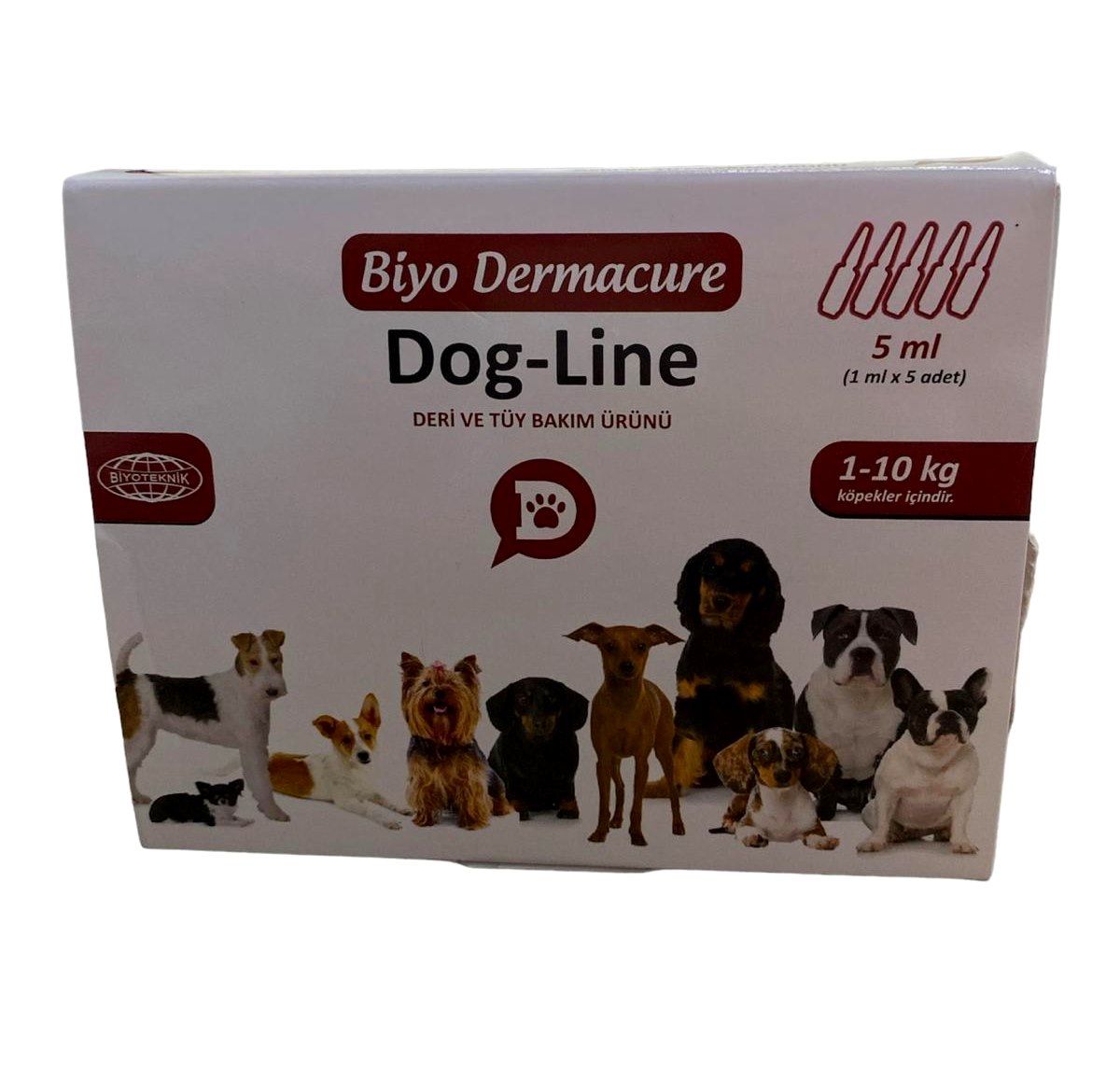 Biyo Dermacure Dog Line Köpek Deri ve Tüy Bakım Ürünü 5 Ml -1 Ml x 5 Adet