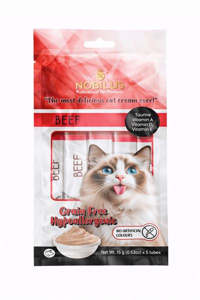 Nobilus Dana Etli Kremalı Kedi Ödül Maması 5x15 Gr