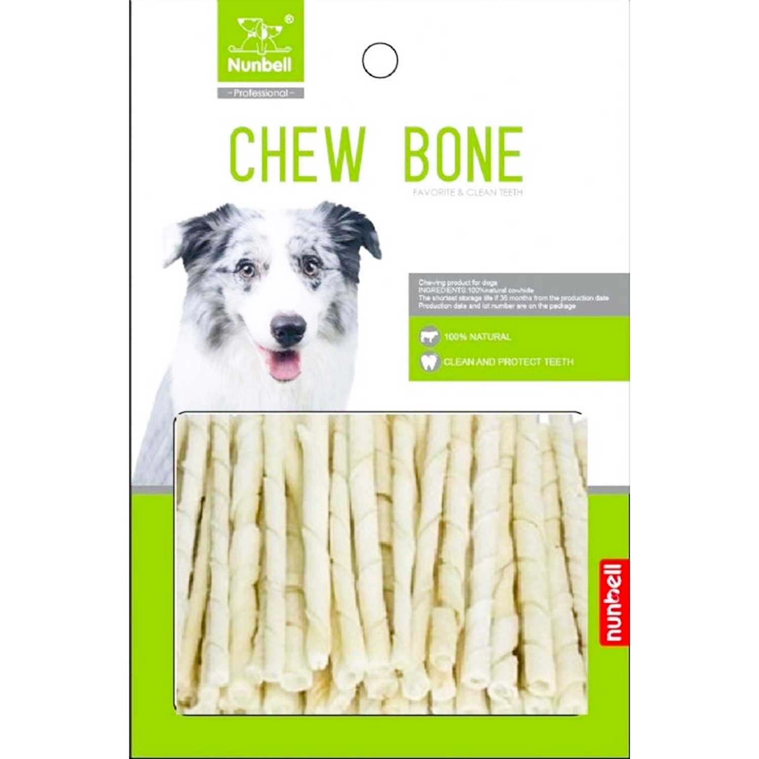 Nunbell Burgu Pres Çubuk Köpek Çiğneme Ödülü 12 Cm 100'lü