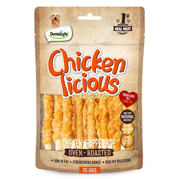 Dentalight Tavuklu Licious Jerky Treats For Dogs Tavuklu Wrapped Hide 70 g