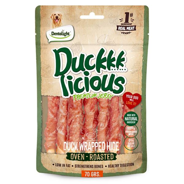 Dentalight Duckki Licious Jerky Treats For Dogs Ördekli Wrapped Hide 70 g