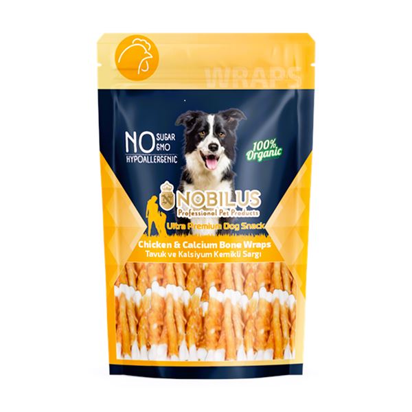 Nobilus Tavuk Sarılı Kalsiyum Kemik Köpek Ödülü 80 Gr