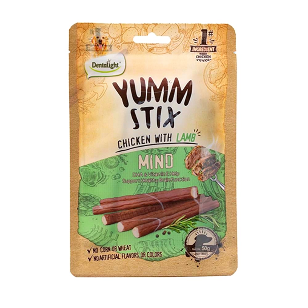 Yumm Stick Mind Tavuklu ve Kuzulu Köpek Ödül Çubuğu 50 g