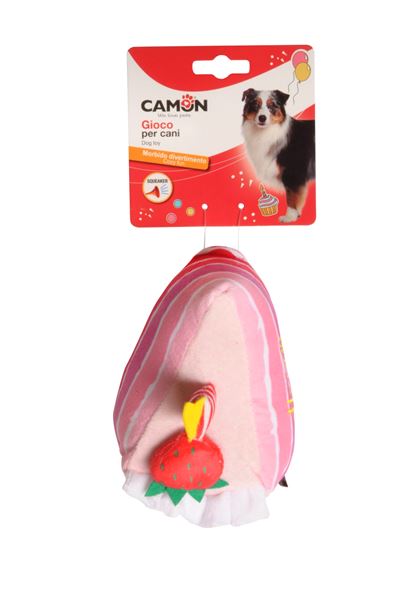 Camon Ses Çıkaran Pasta Dilimi Köpek Peluş Oyuncağı 25 Cm