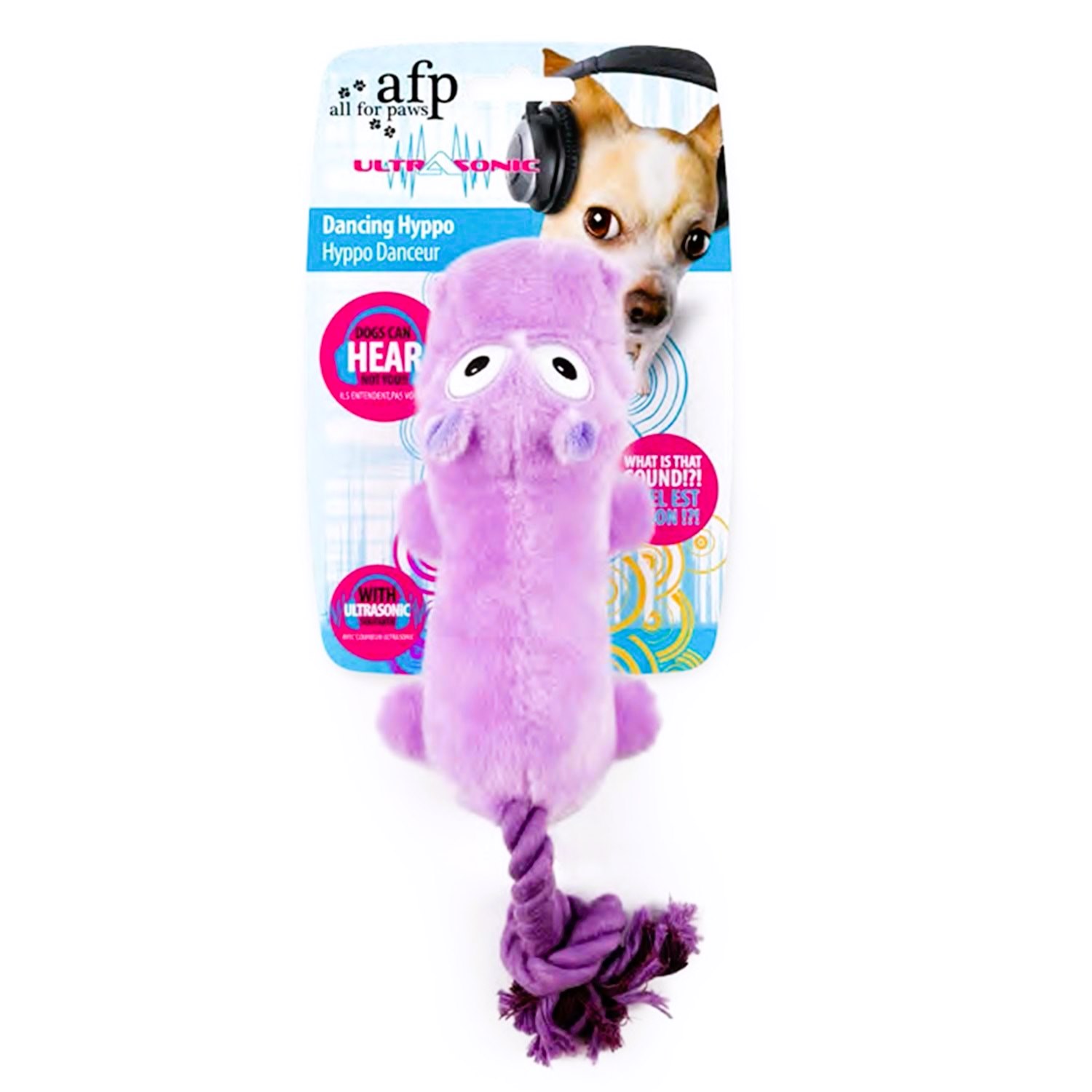 AFP Ultrasonik Sesli Hippo Peluş Köpek Oyuncağı 36 Cm