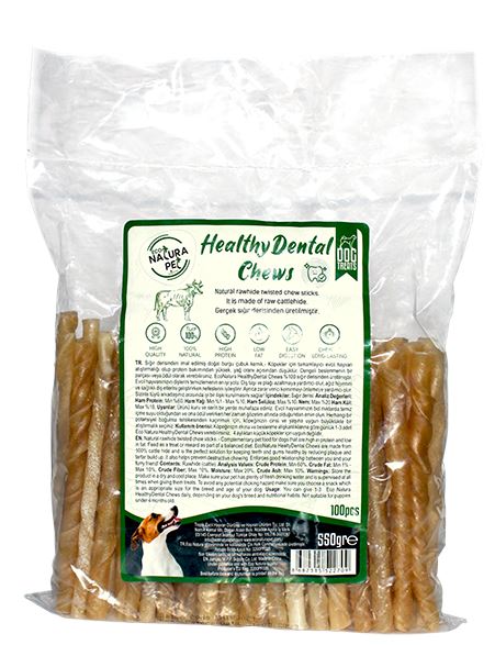Eco Natura Pet Healthy Dental Chews Doğal Burgu Kemik Köpek Ödülü 13 cm 100 lü 550 g