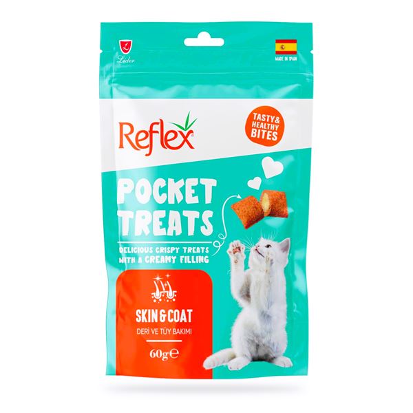 Reflex Pocket Treats Deri ve Tüy Bakımı Kedi Ödül Maması 60 Gr