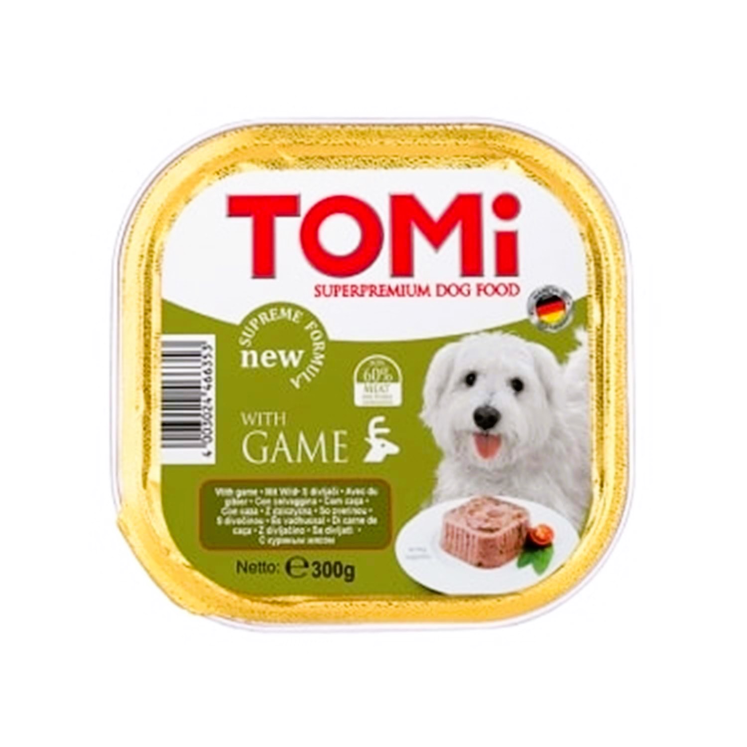 Tomi Pate Yaban Etli Yetişkin Köpek Alüminyum Kap Yaş Mama 300 Gr