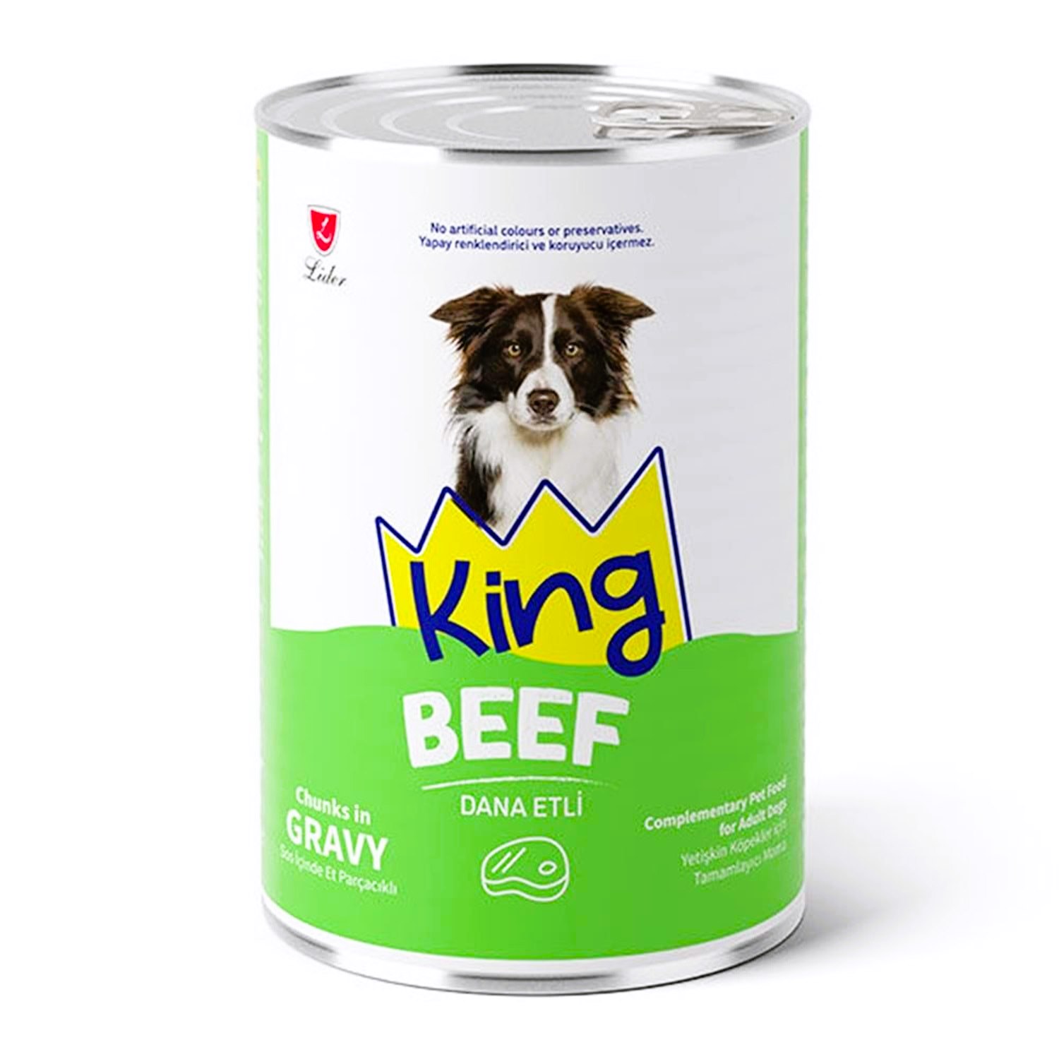 King Dana Etli Sos İçinde Et Parçacıklı Yetişkin Köpek Konserve Yaş Mama 400 Gr