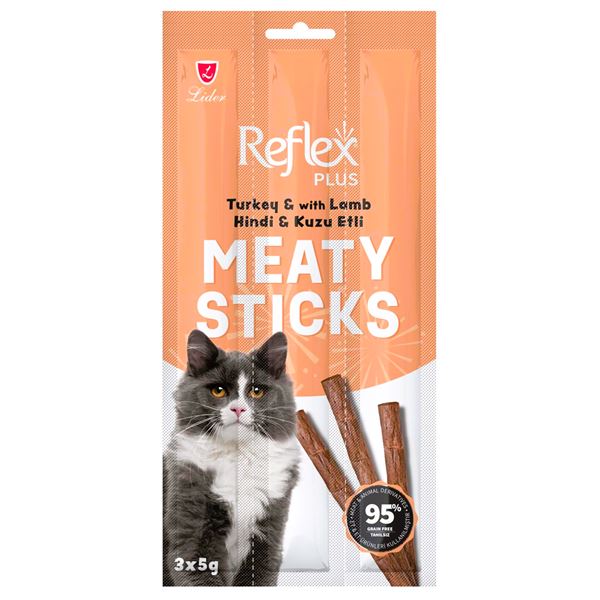 Reflex Plus Meaty Sticks Hindili & Kuzulu Yetişkin Kedi Ödül Çubuğu 3x5 Gr