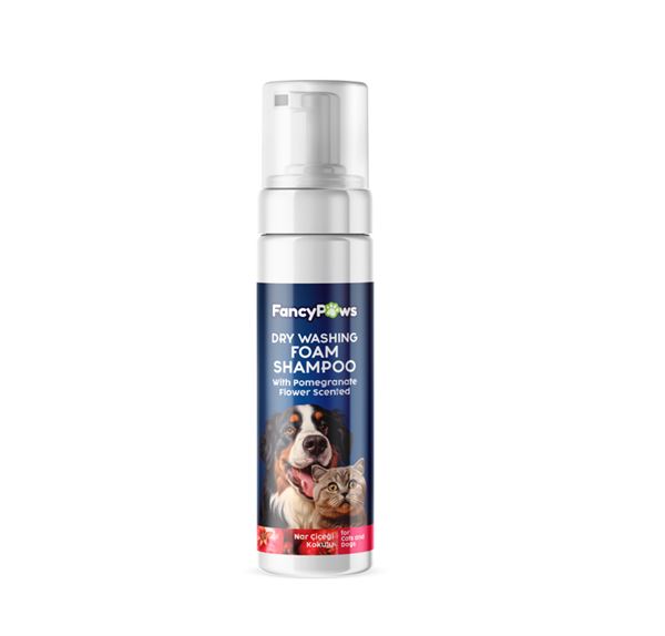 Fancy Paws Nar Çiçeği Kokulu Kedi ve Köpek Kuru Yıkama Köpük Şampuanı 200 ml