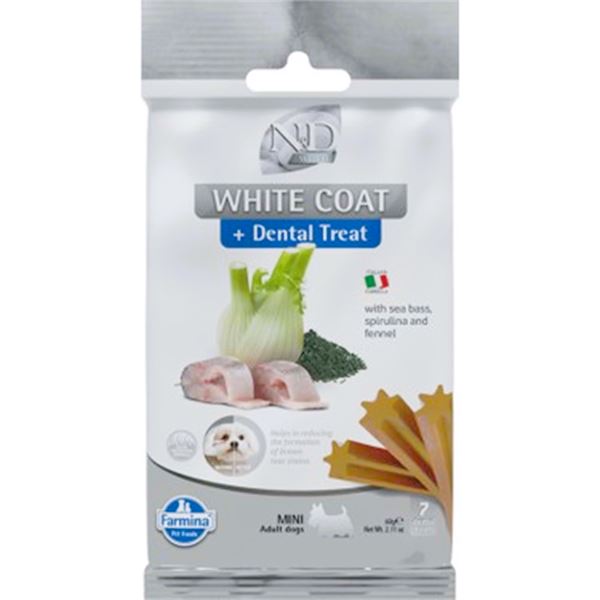 N&D White Coat Levrekli Mini Irk Yetişkin Köpek Diş Bakım Ödülü 60 Gr