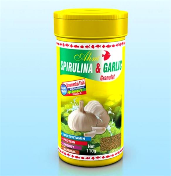 Ahm Spirulina ve Sarımsaklı Süs Balığı Granül Yemi 110 g