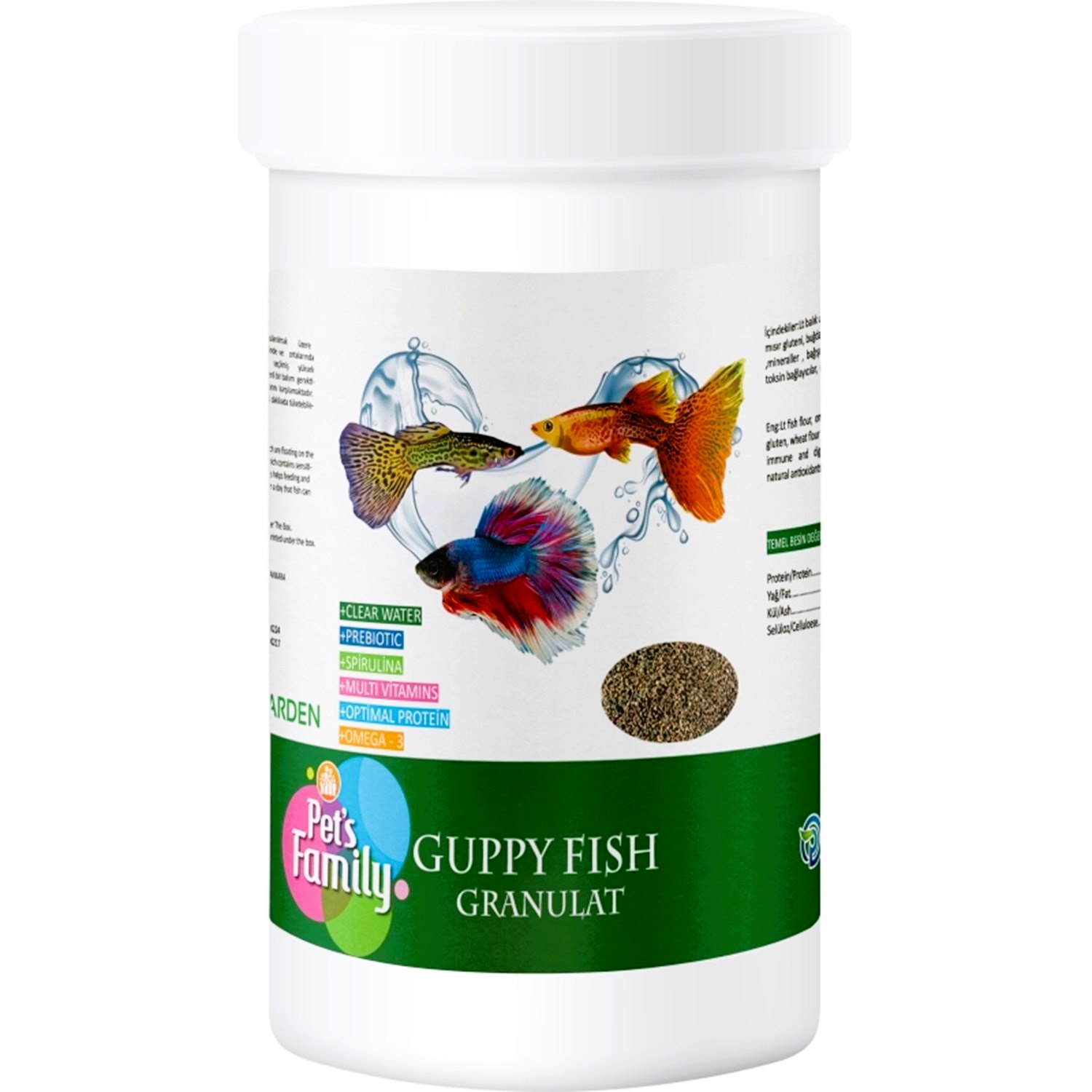Pet's Family Guppy Granül Lepistes Balık Yemi 100 Ml (50 Gr)