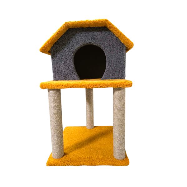 Fancy Paws Çift Katlı Peluş Tırmalamalı Kedi Evi