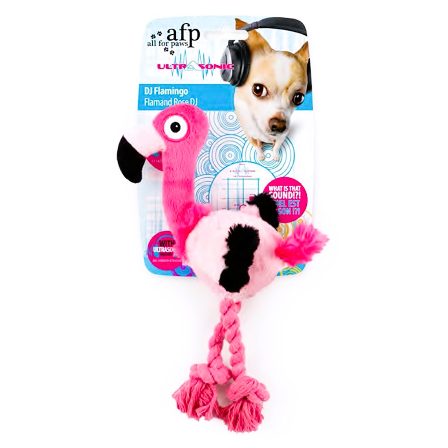AFP Ultrasonik Sesli Flamingo Peluş Köpek Oyuncağı 27 Cm