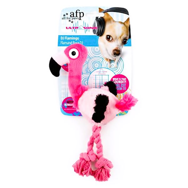 AFP Ultrasonik Sesli Flamingo Peluş Köpek Oyuncağı 27 Cm