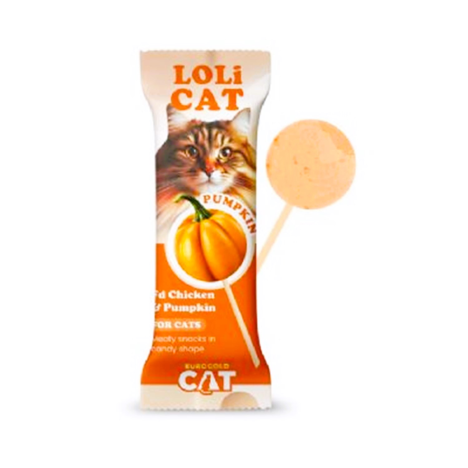 EuroGold LoliCat Freeze Dried Tavuk & Balkabaklı Kedi Ödül Maması 1,5 Gr x 15’li