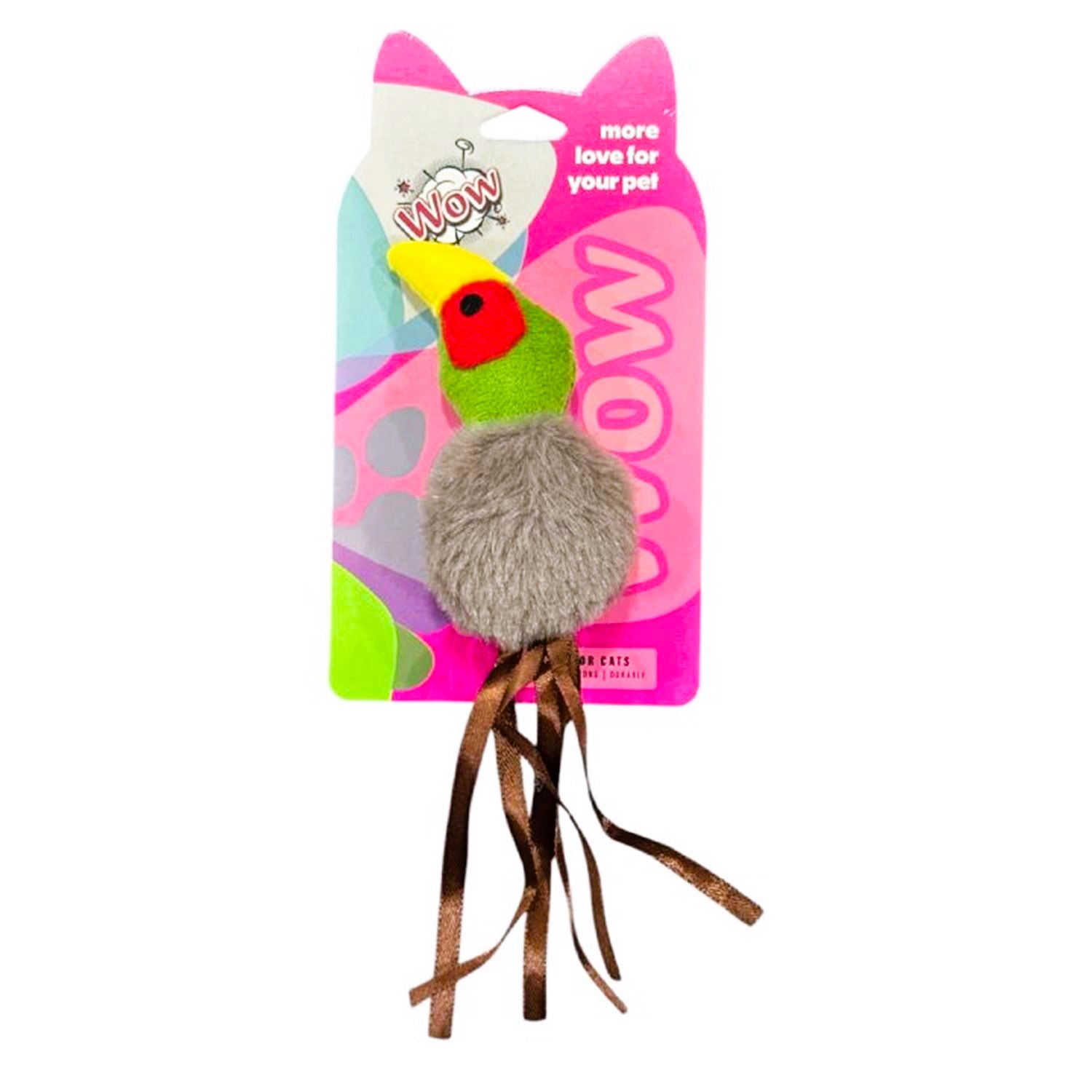 Wow Püsküllü Peluş Kuş Kedi Oyuncağı