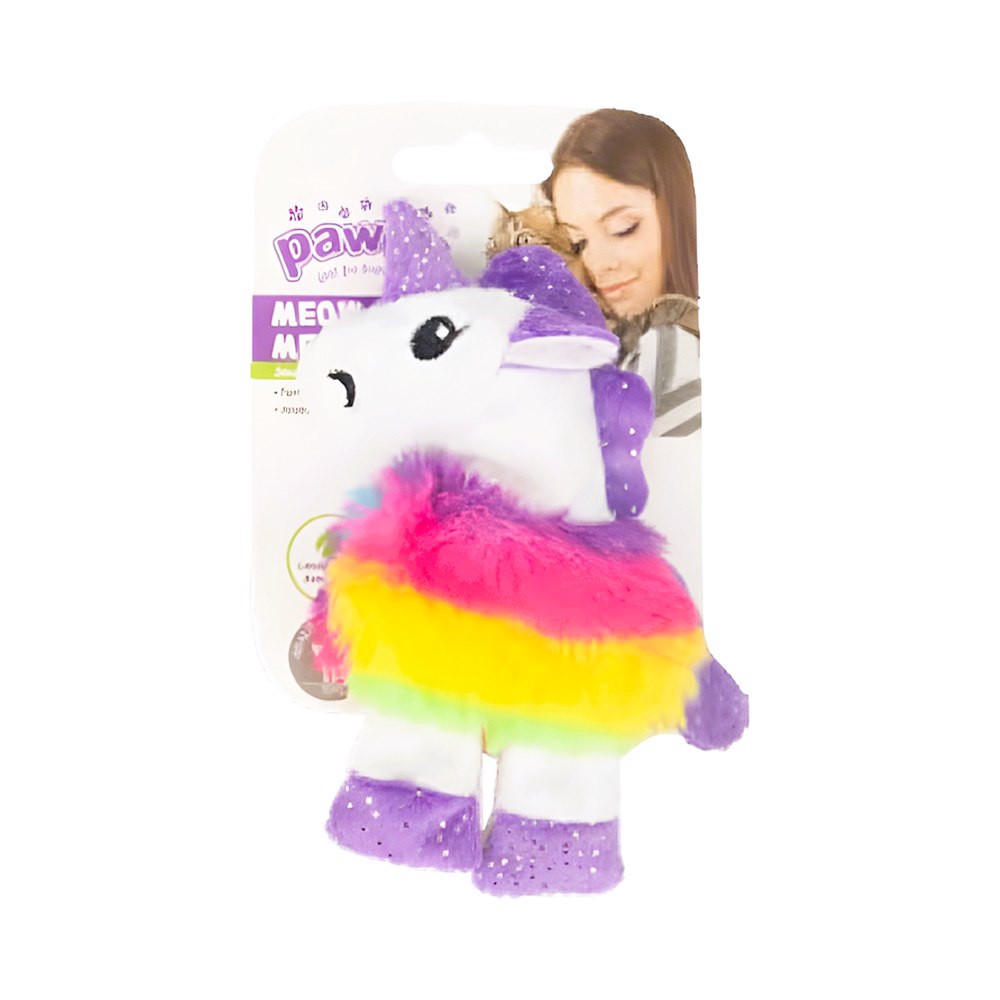 Pawise Örgü Gökkuşağı Unicorn Peluş Kedi Oyuncağı