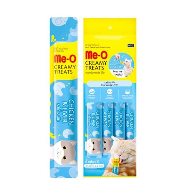 Me-O Creamy Treats Tavuk ve Ciğerli Kedi Ödül Maması 4 x 15 Gr