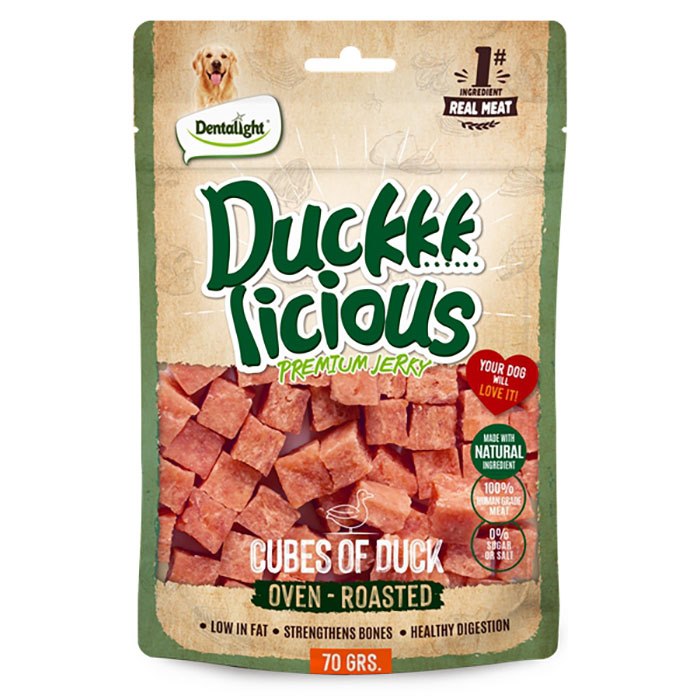 Dentalight Duckki Licious Jerky Treats For Dogs Cube of Ördekli 70 g