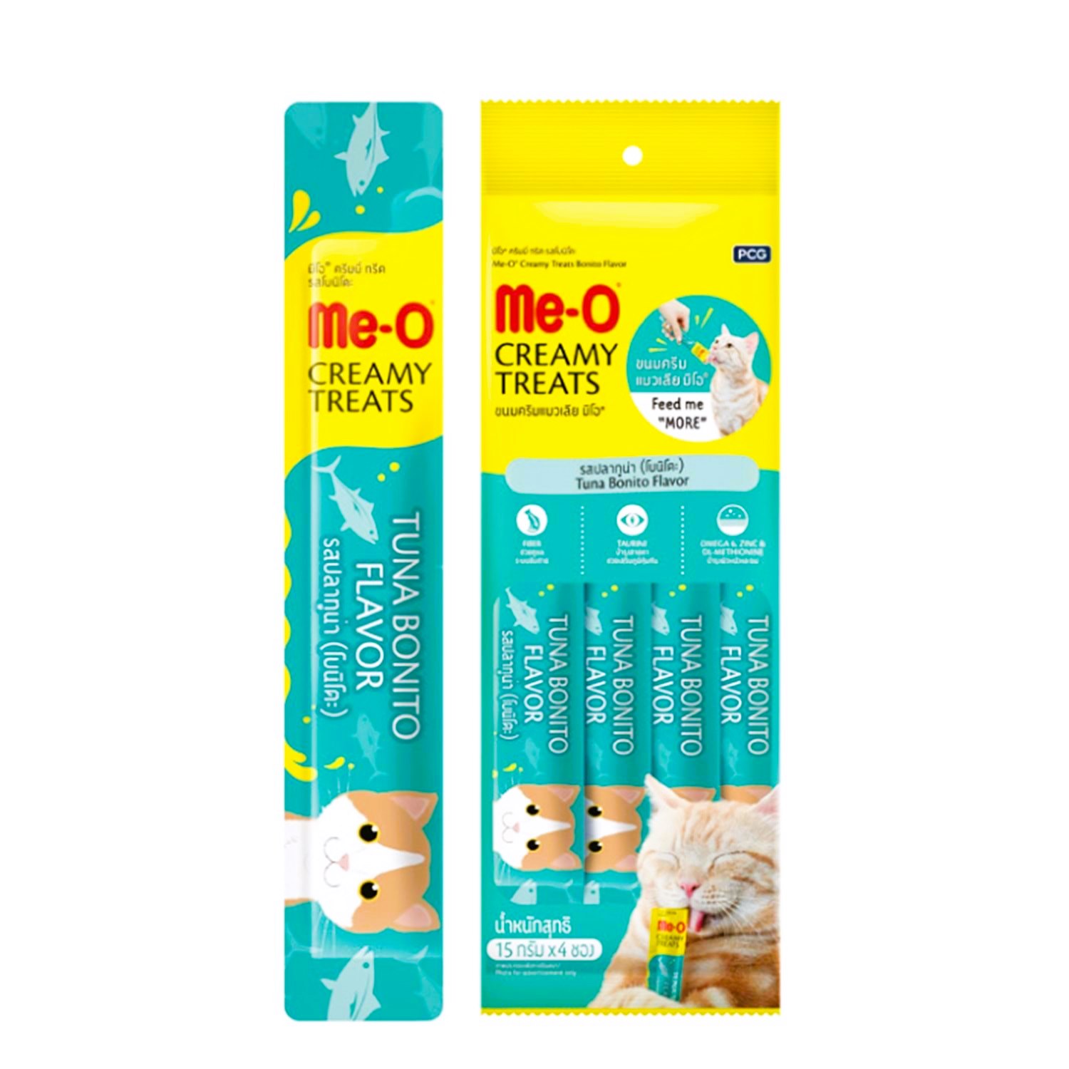 Me-O Creamy Treats Ton Balıklı (Bonito) Kedi Ödül Maması 4 x 15 Gr