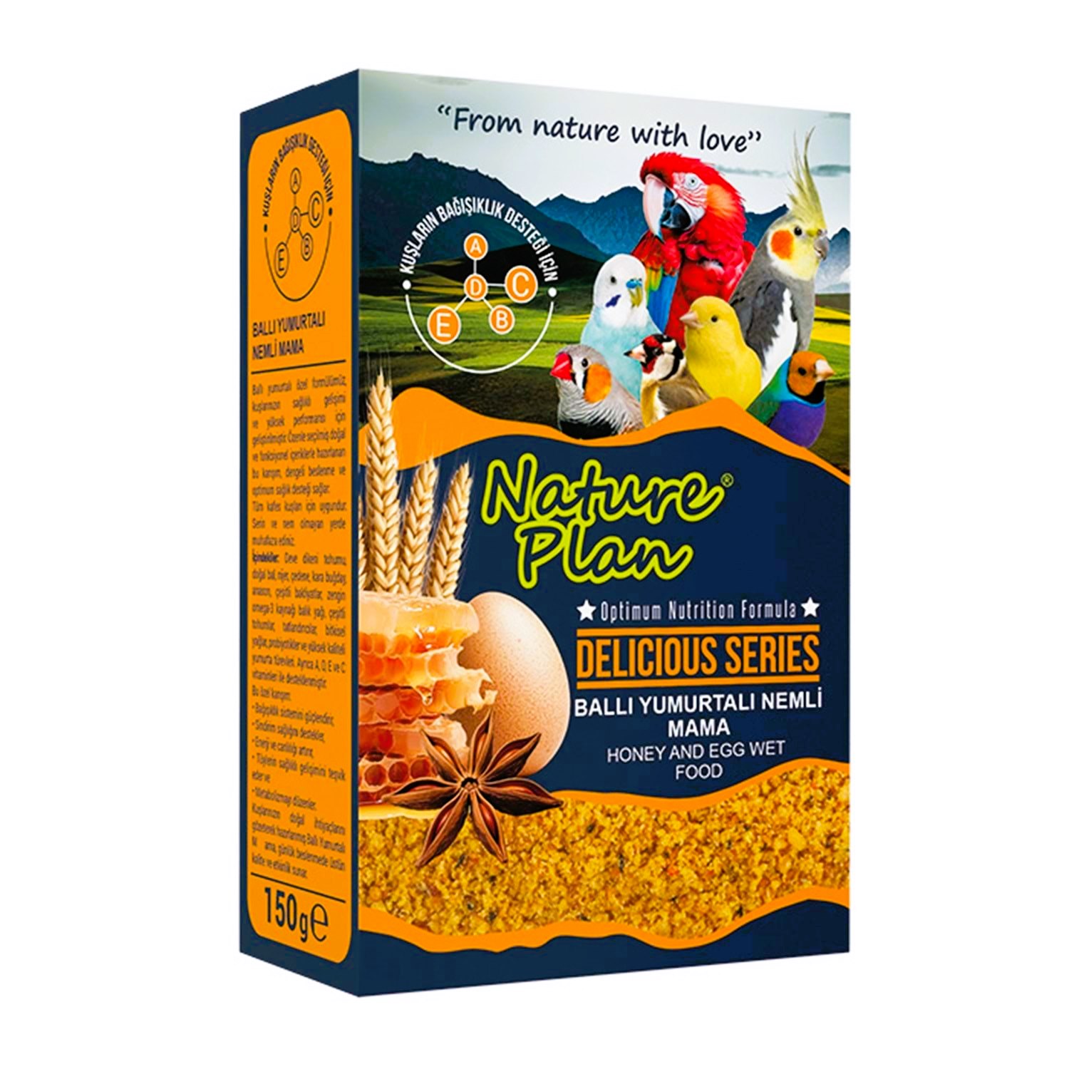 Nature Plan Ballı Yumurtalı Nemli Kuş Maması 150 Gr
