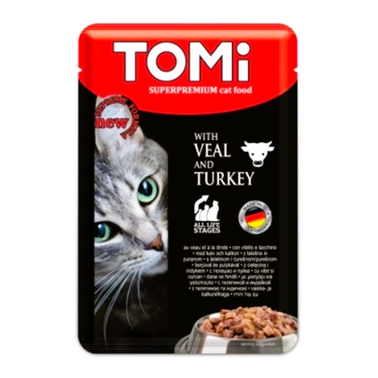 Tomi Dana Etli ve Hindili Kedi Maması 100 Gr (Pouch)