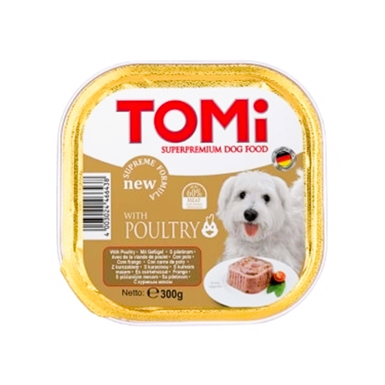 Tomi Pate Kümes Hayvanlı Yetişkin Köpek Alüminyum Kap Yaş Mama 300 Gr