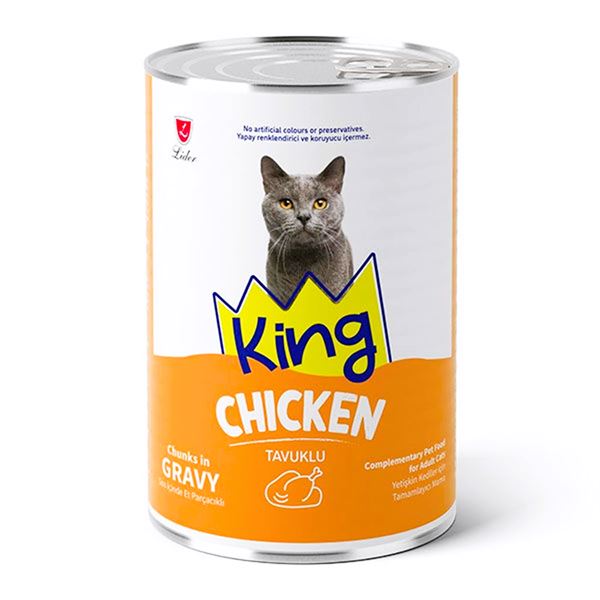King Tavuklu Parça Etli Soslu Yetişkin Kedi Konservesi 400 Gr
