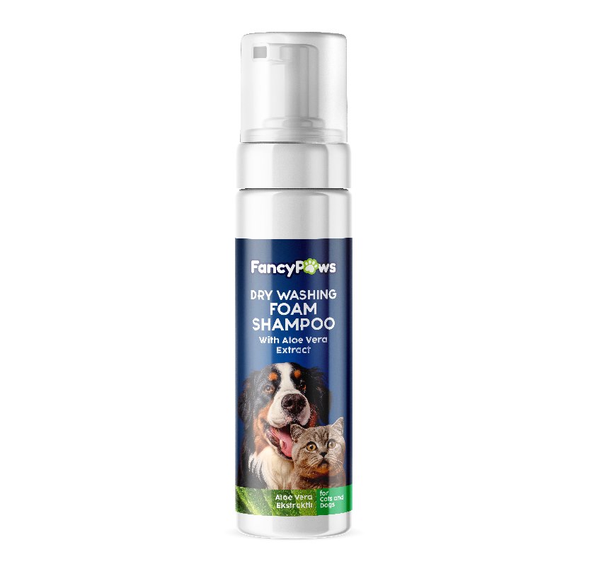 Fancy Paws Aloe Vera Özlü Kedi ve Köpekler İçin Kuru Temizleme Köpük Şampuanı 200 ml