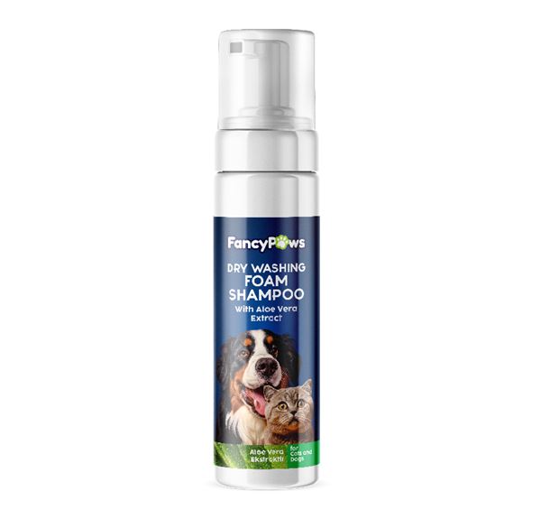 Fancy Paws Aloe Vera Özlü Kedi ve Köpekler İçin Kuru Temizleme Köpük Şampuanı 200 ml