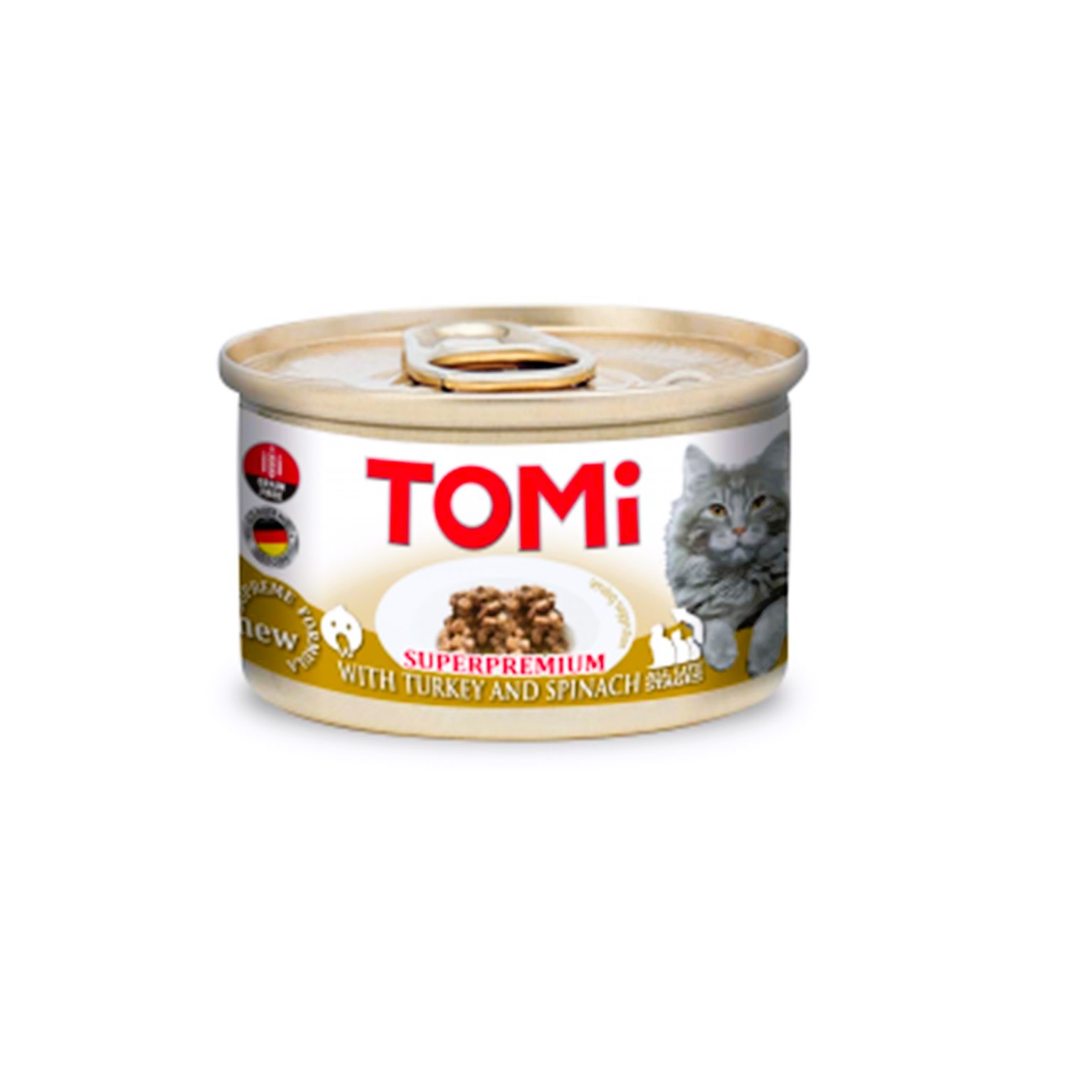 Tomi Hindili ve Ispanaklı Kedi Konserve Yaş Mama 85 Gr