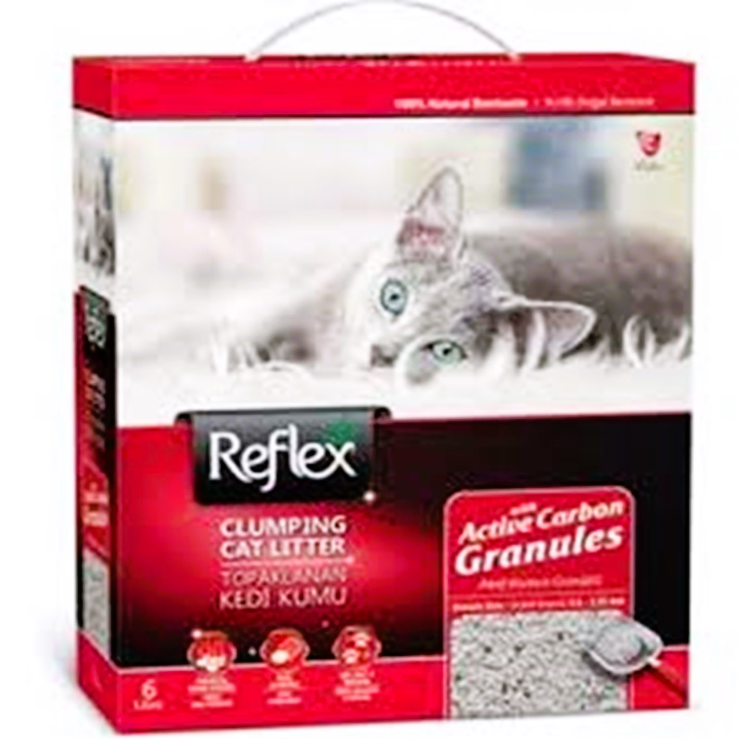 Reflex Aktif Karbon Granüllü Bentonit Kedi Kumu 6 Lt