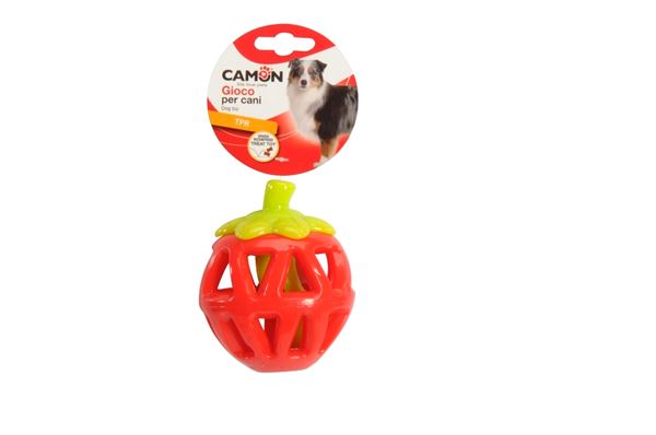 Camon TPR Ödül Maması Doldurulabilir Çilek Şekilli Köpek Oyuncağı 13 Cm