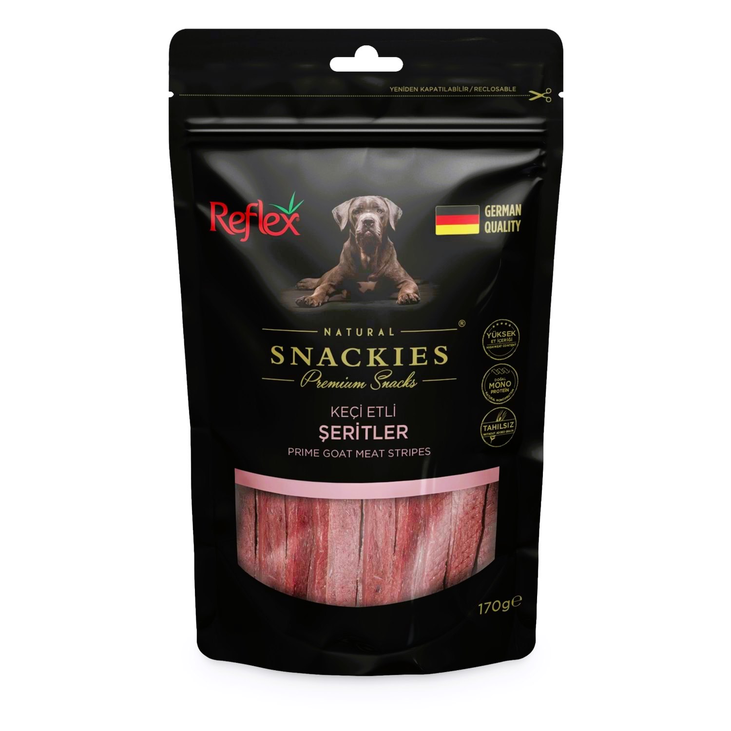 Reflex Snackies Keçi Etli Şeritler Köpek Ödül Maması 170 Gr
