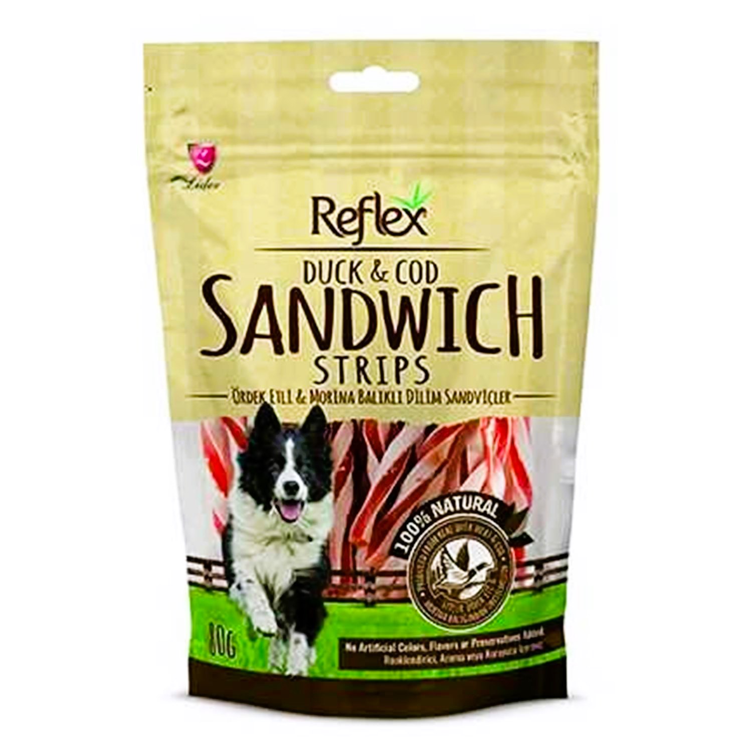 Reflex Ördek ve Morina Balıklı Köpek Ödül Maması Sandviç Dilim 80 Gr