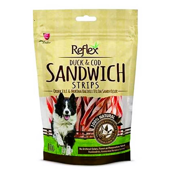 Reflex Ördek ve Morina Balıklı Köpek Ödül Maması Sandviç Dilim 80 Gr