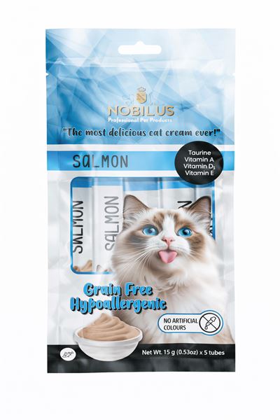 Nobilus Somonlu Kremalı Kedi Ödül Maması 5x15 Gr