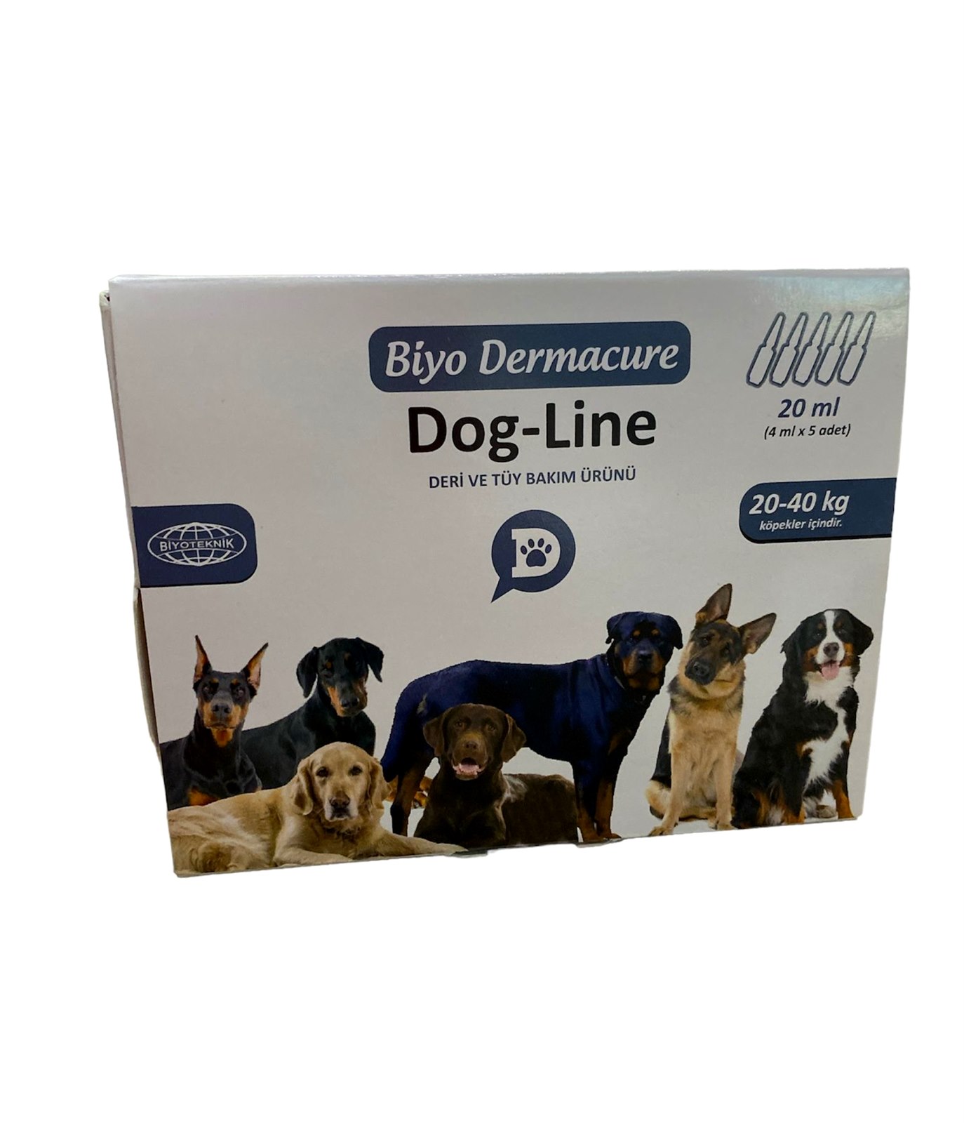 Biyo Dermacure Dog Line Köpek Deri ve Tüy Bakım Ürünü ml 4 ml x 5 Adet