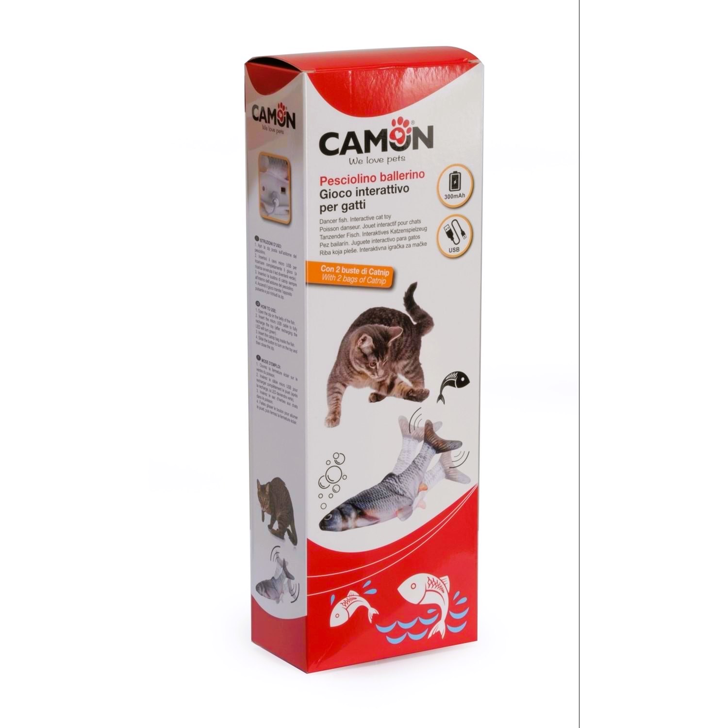 Camon Dans Eden Balık Hareketli Kedi Oyuncağı (USB Şarjlı)