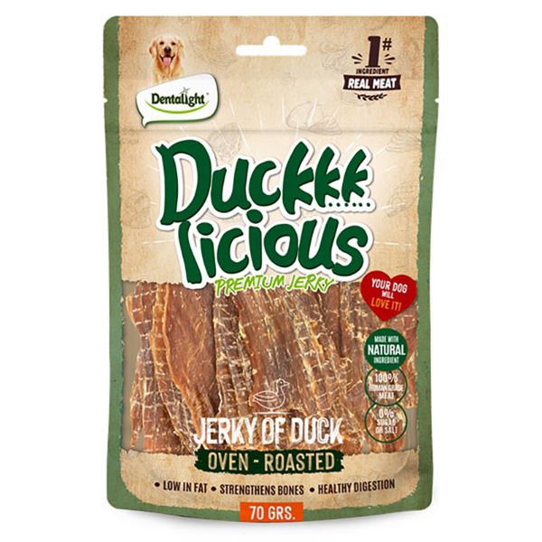 Dentalight Ördekli Jerky Duckkk Licious Ördek Etli Köpek Ödül Maması 70 g
