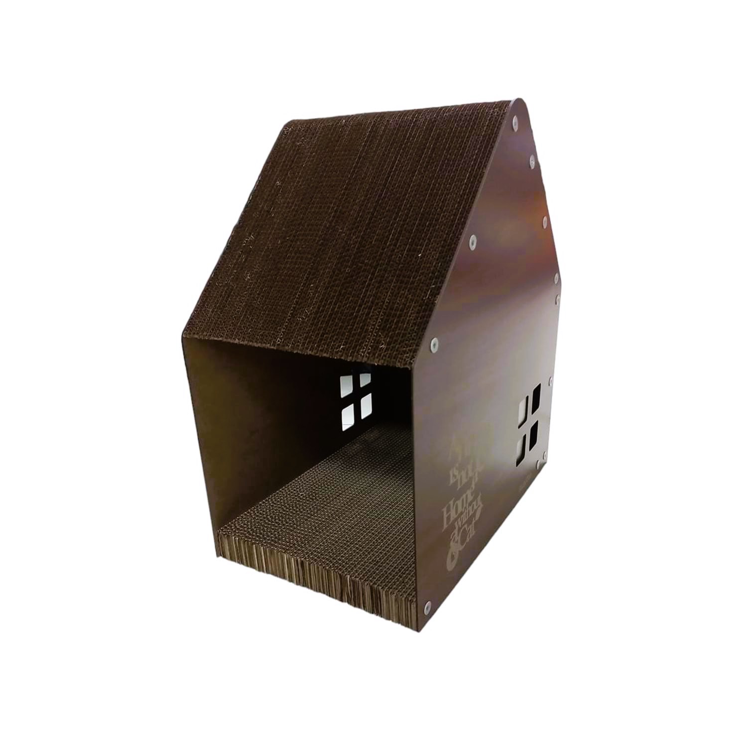 Fancy Paws Ev Şekilli Karton Kedi Tırmalama Evi 53x48x31 Cm