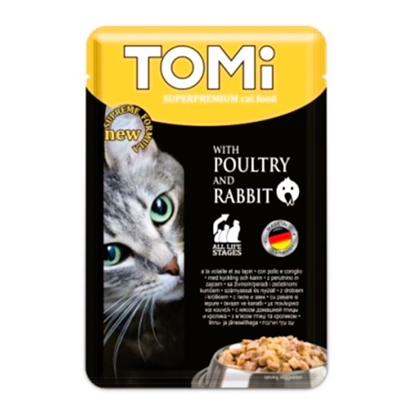 Tomi Kümes Hayvanlı ve Tavşanlı Kedi Maması 100 Gr (Pouch)